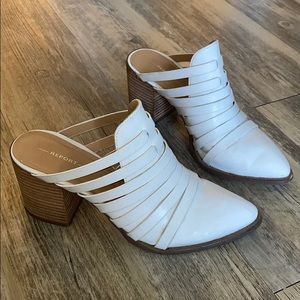 White Closed Toe Mules 6.5